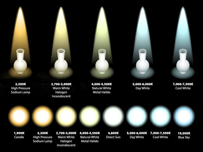 Light Bulbs Color Chart